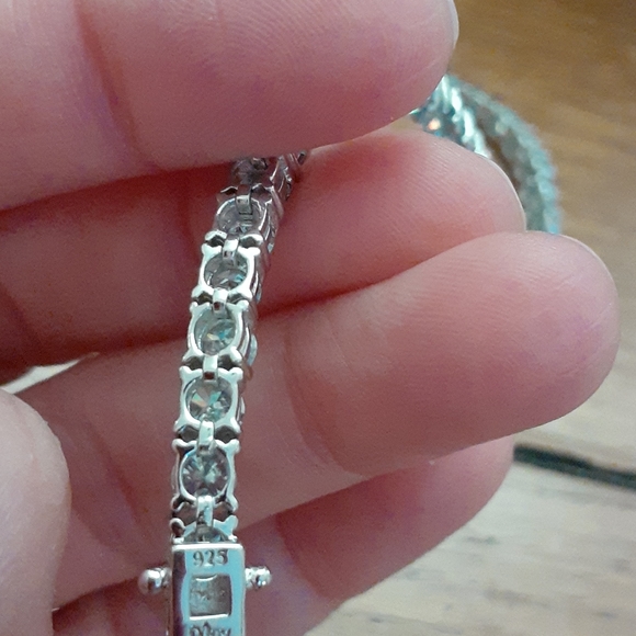 BLUE MOISSANITE TENNIS BRACELET - Picture 9 of 11